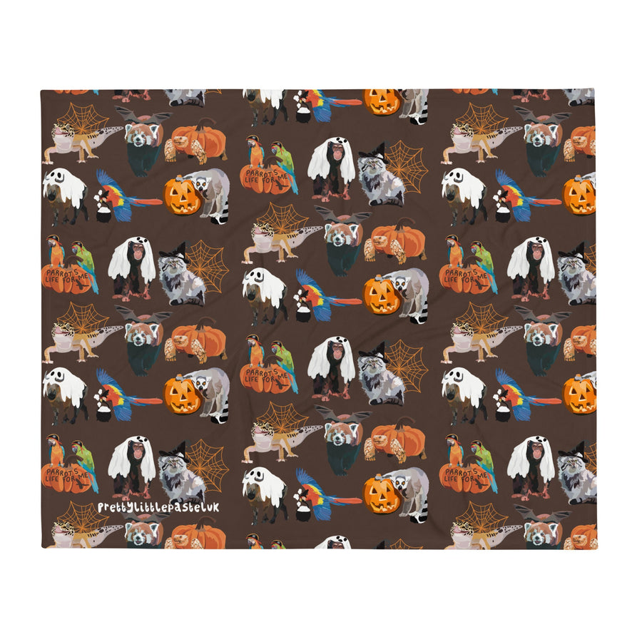 Zoo Halloween Throw Blanket