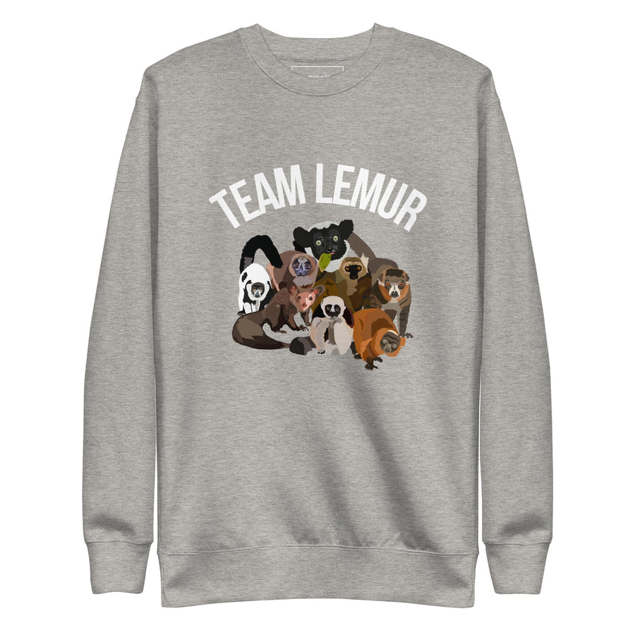 Team Lemur Sweatshirt – Funny Lemur Lover Primate Crewneck, Soft Fleece Cozy Fit