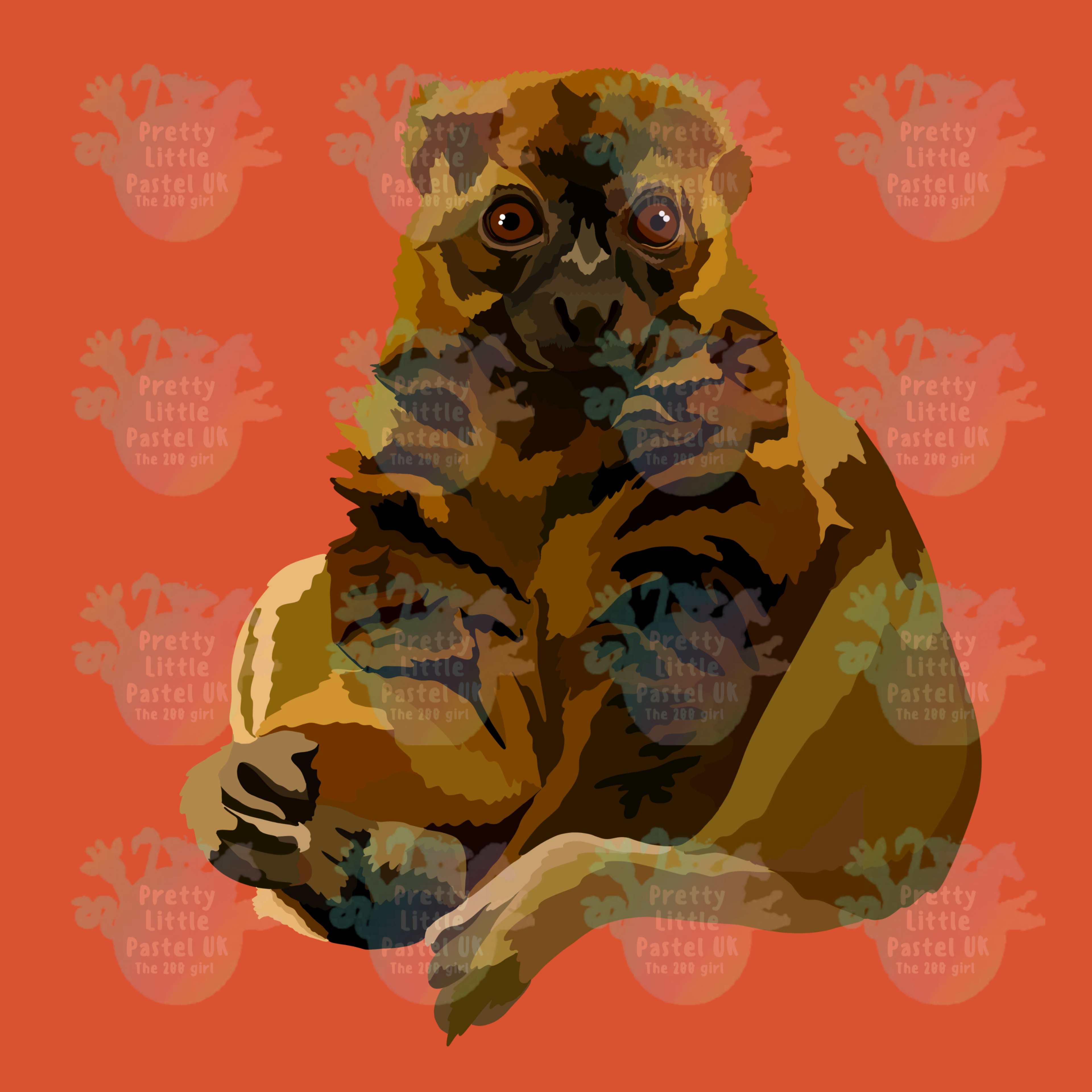 Bamboo Lemur Vinyl Decal – 3×4″ Kiss-Cut, Lemur Sticker, Durable & Removable, Bubble-Free for Laptops, Bottles & Notebooks