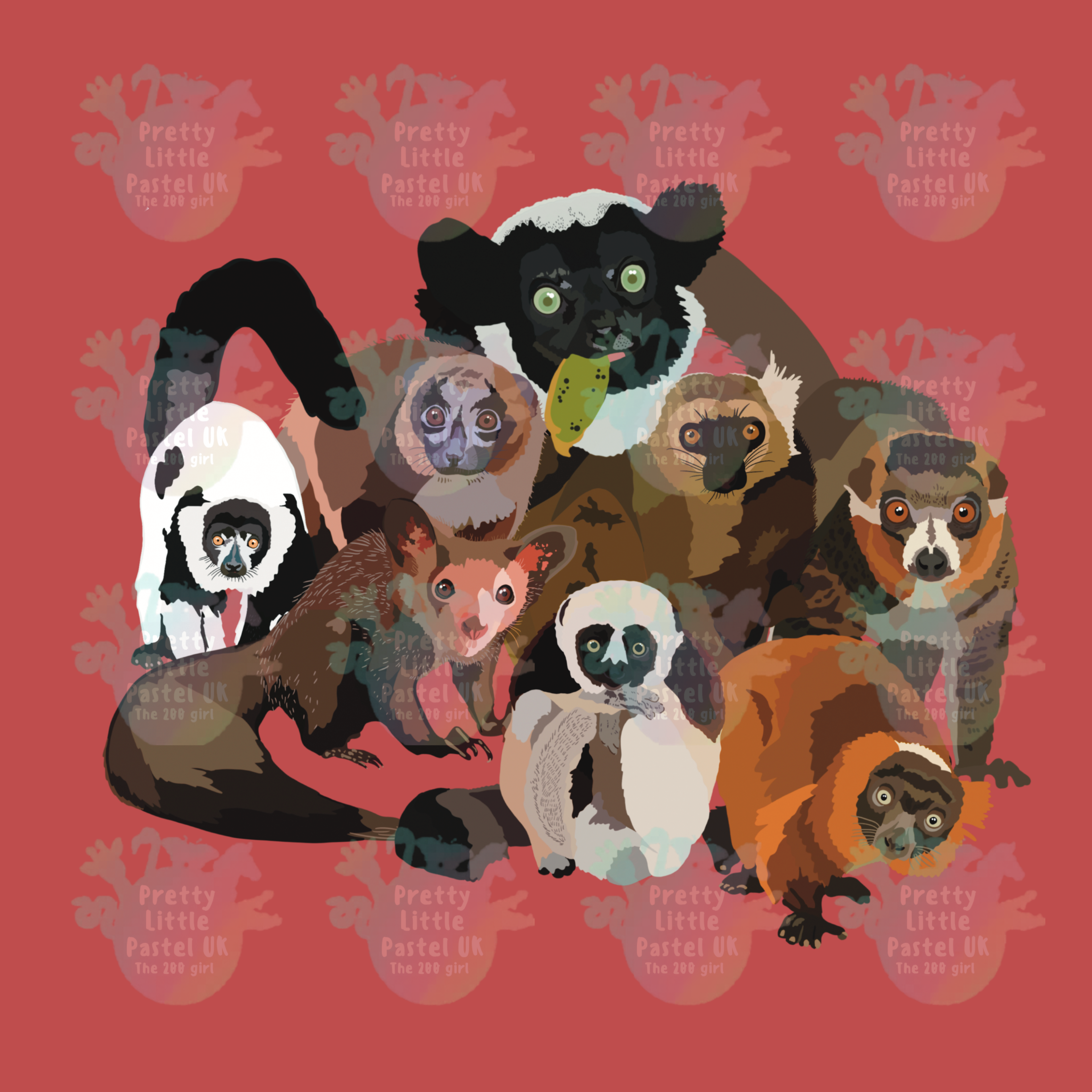 Lemur Vinyl Decal – 3×4″ Kiss-Cut, Lemur Sticker, Durable & Removable for Laptops, Bottles & Notebooks