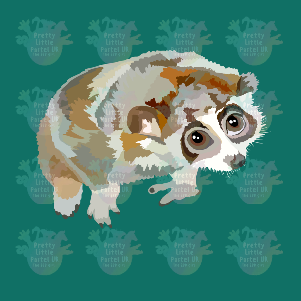 Pygmy Slow Loris Tote Bag – Cute Primate Design 15" × 15"