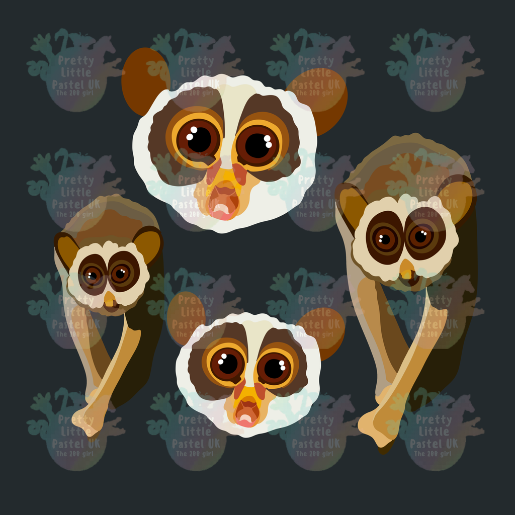 Slender Loris Tote Bag – Cute Primate Design 15" × 15"