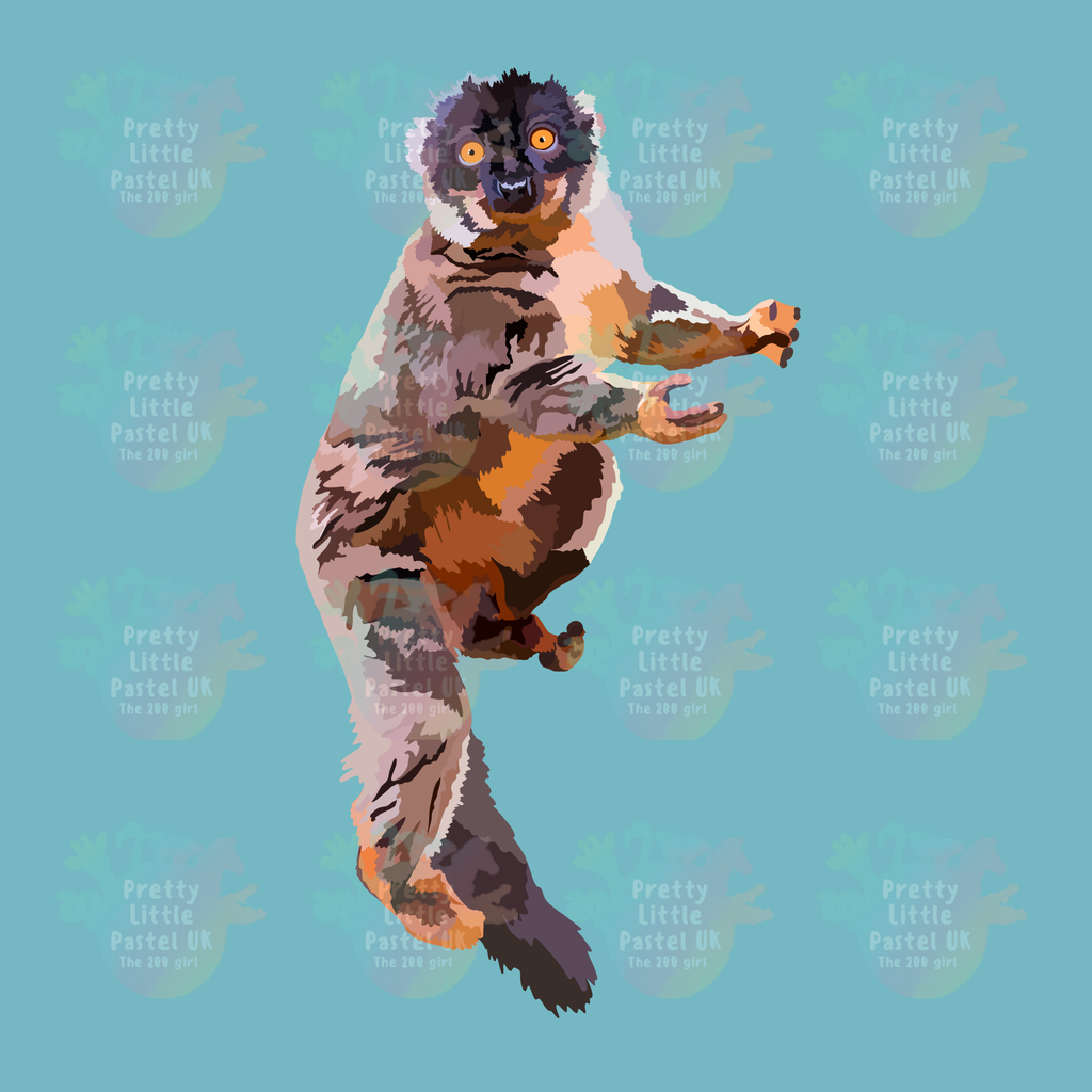 Common Brown Lemur Vinyl Decal – 3×4″ Kiss-Cut, Lemur Sticker, Durable & Removable for Laptops, Bottles & Notebooks