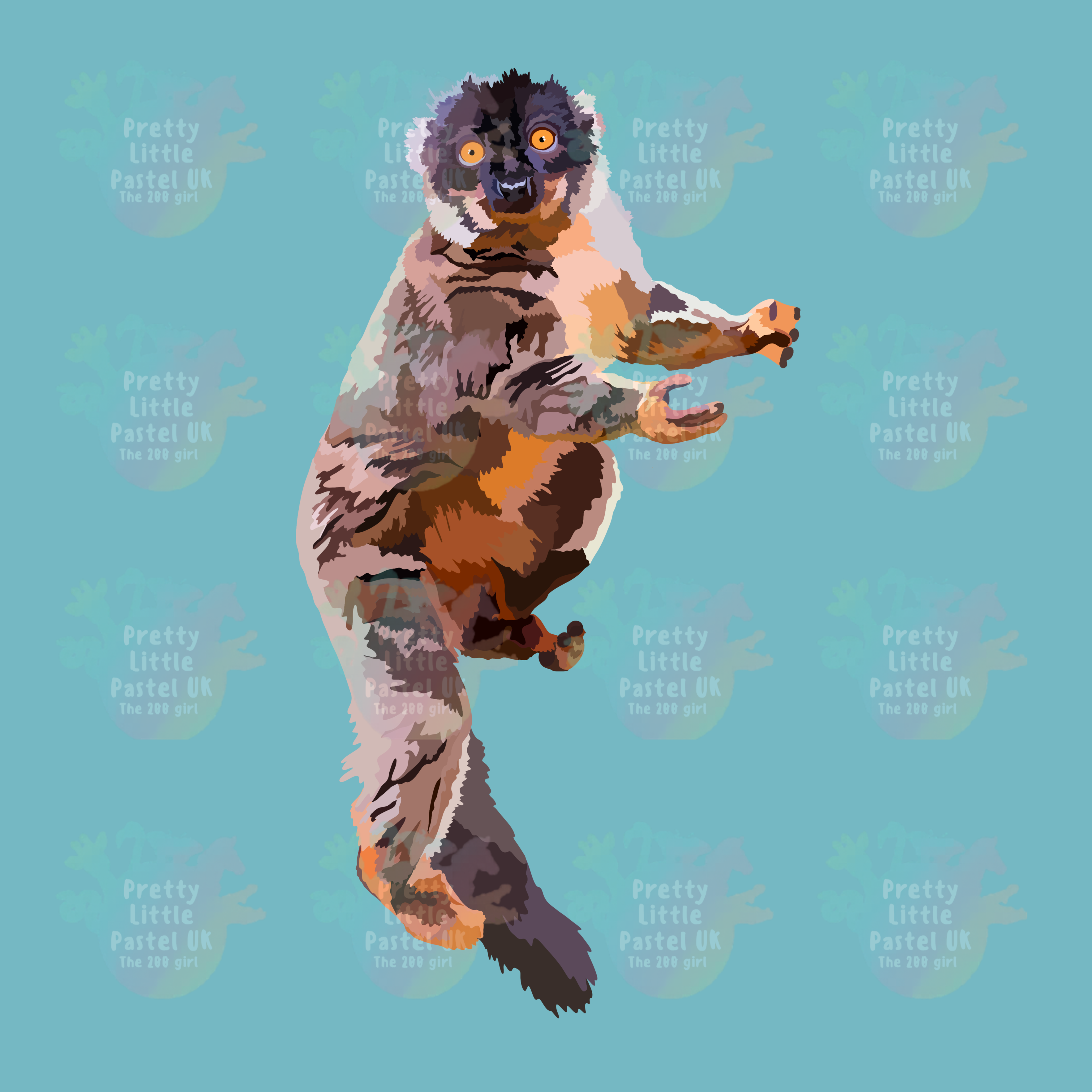 Common Brown Lemur Vinyl Decal – 3×4″ Kiss-Cut, Lemur Sticker, Durable & Removable for Laptops, Bottles & Notebooks