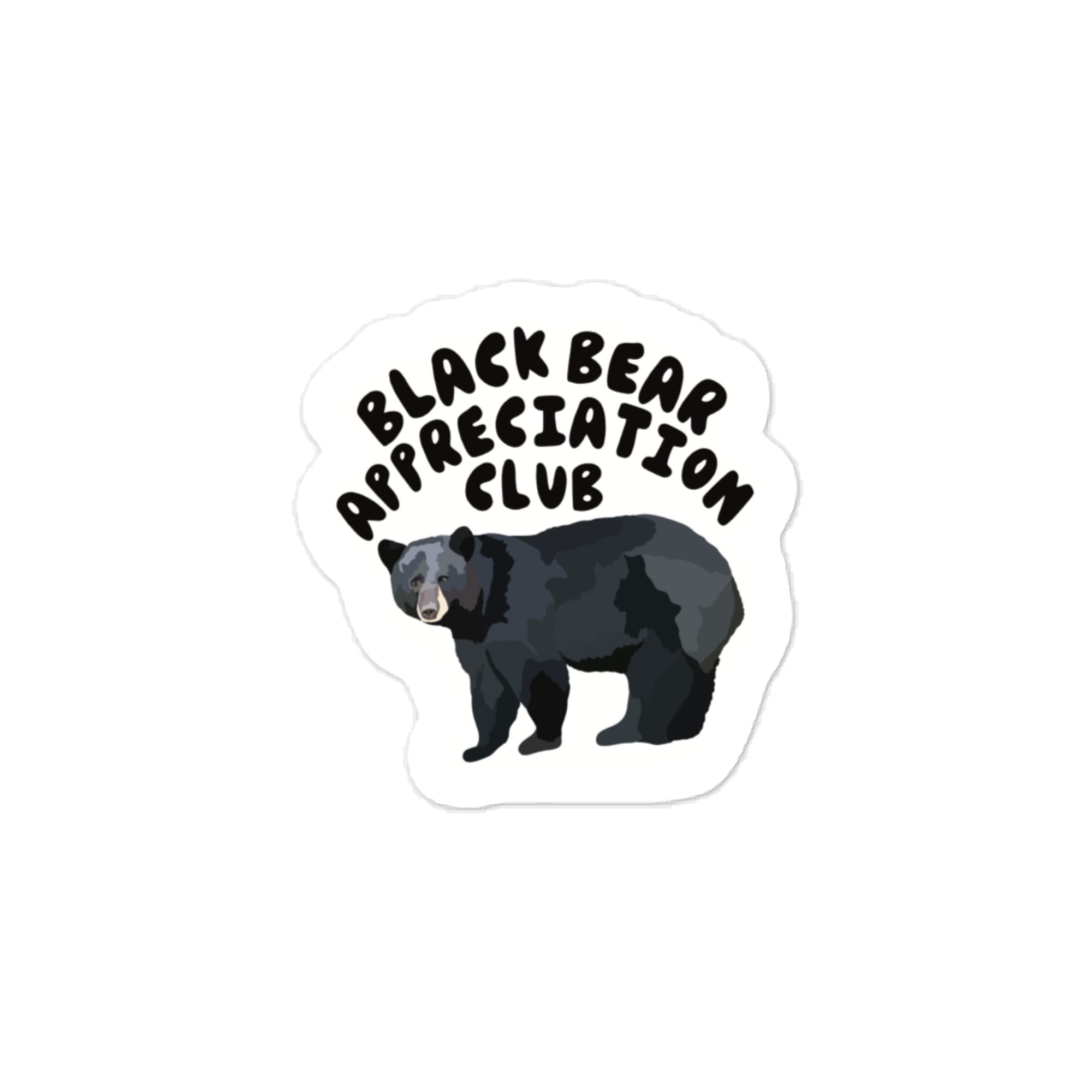Black Bear Appreciation Club Vinyl Decal – 3×4″ Kiss-Cut Sticker, Black Bear Lover Sticker, Durable & Removable for Laptops, Bottles & Notebooks