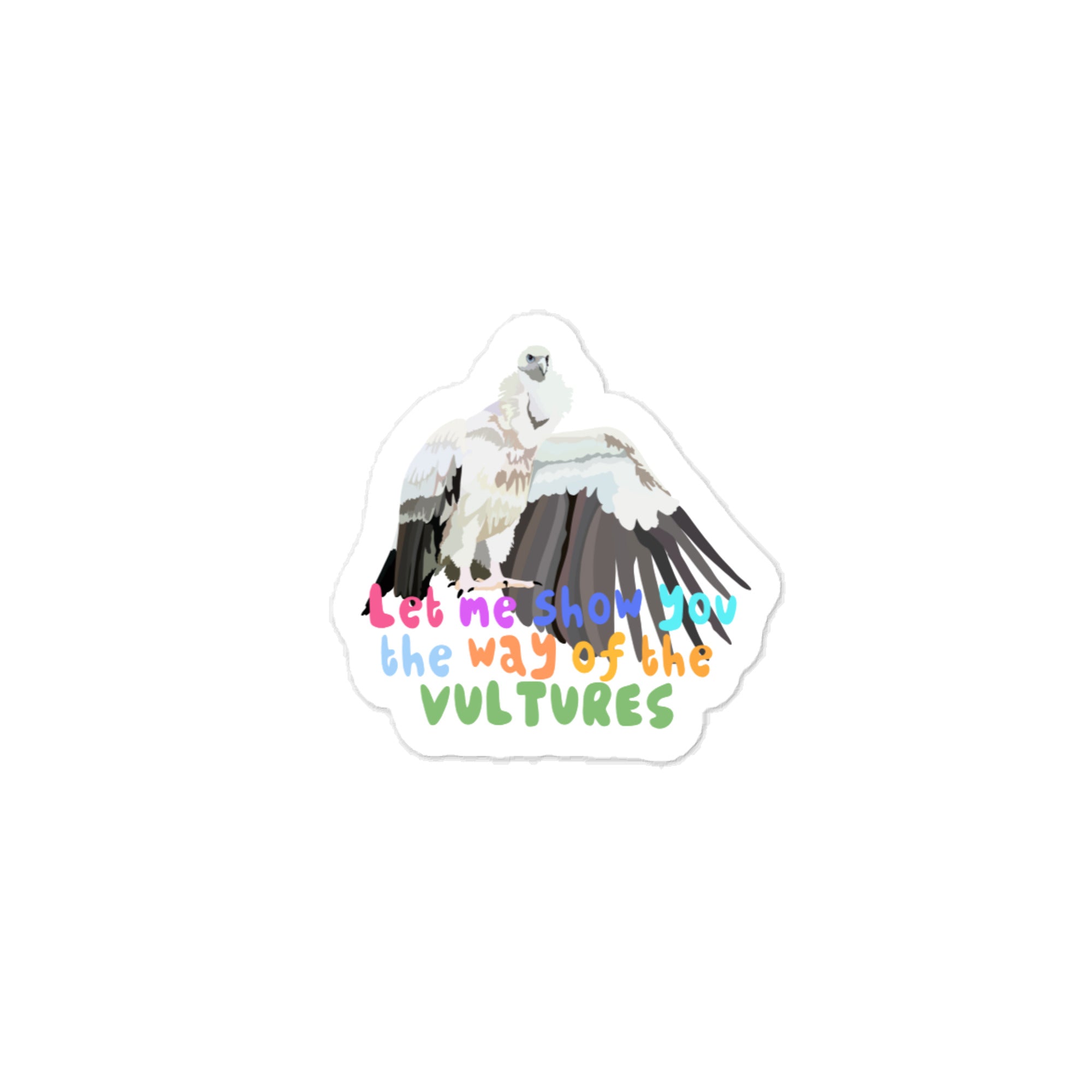 July Limited Edition “Let Me Show You the Way of the Vultures” Vinyl Decal – 3×4″ Kiss-Cut Sticker, Funny Vulture Meme Sticker, Durable & Removable for Laptops, Bottles & Notebooks