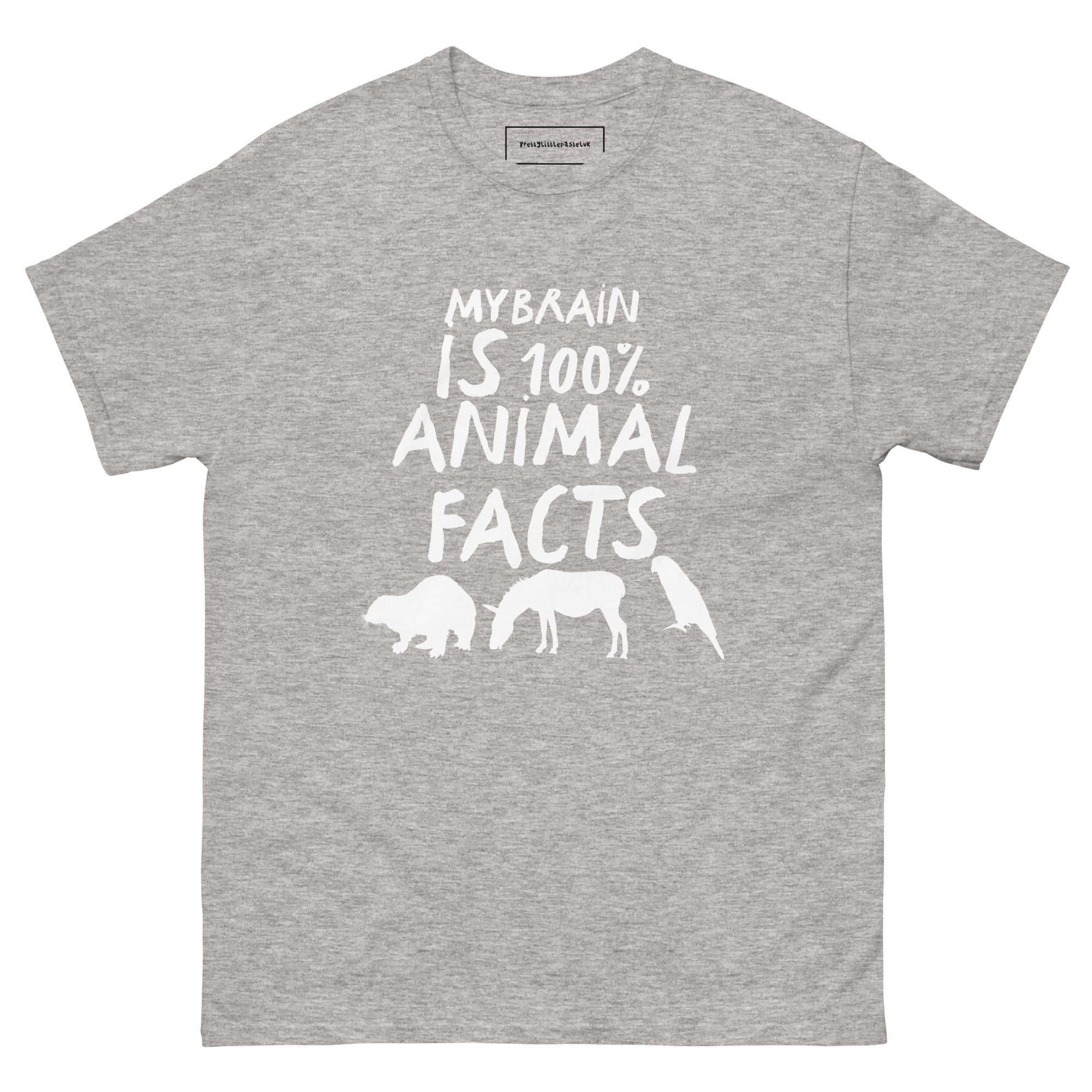 My Brain Is 100% Animal Facts T-Shirt – Wildlife Lover Gift